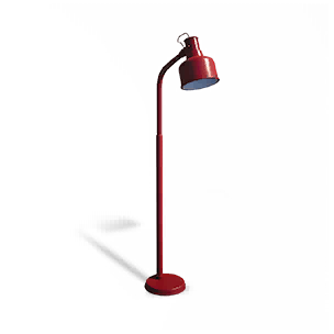 红釉曲臂灯